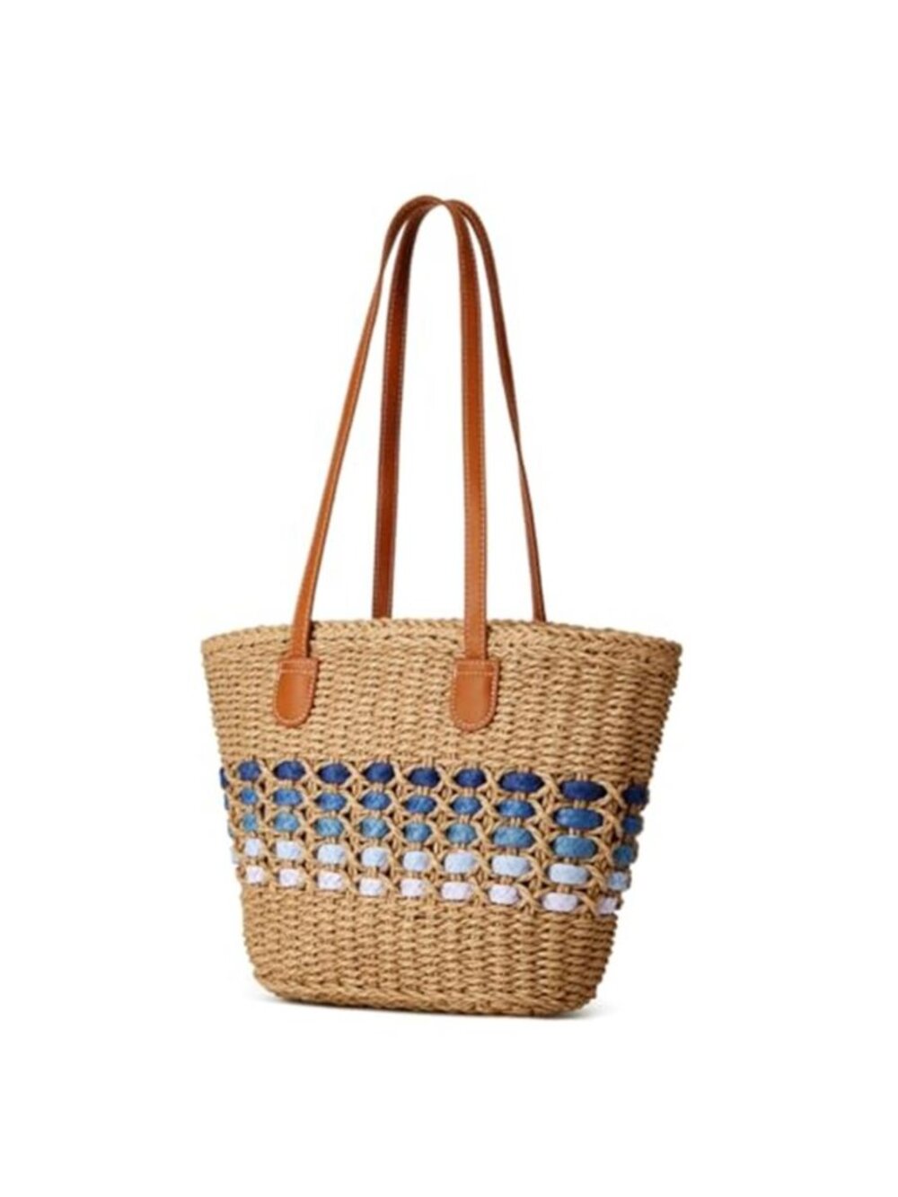 Women’s Tote Bag Straw Beach Shoulder Handbag Fashion Purse 2026 Summer - Picture 3 of 7